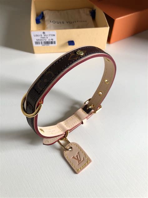 louis vuitton collar fake|Louis Vuitton dog collar sizes.